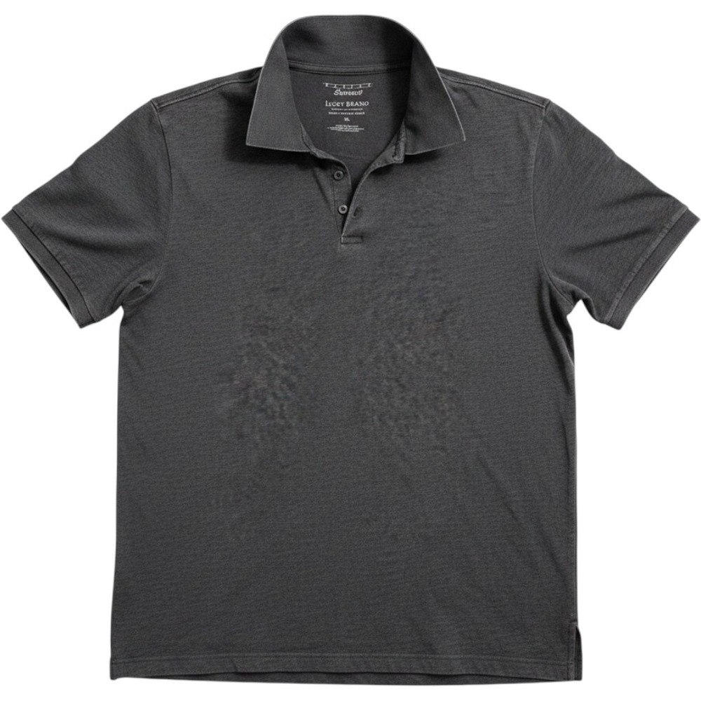 Lucky Brand Venice Burnout Polo Shirt Mens XL Grey Short Sleeve Heathered